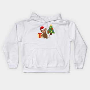 santa christmas monkey emoji Kids Hoodie